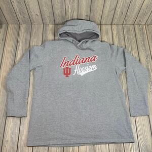 Colosseum Women IU Indiana Hoosiers Lightweight Hoodie Gray Unisex Loungewear L